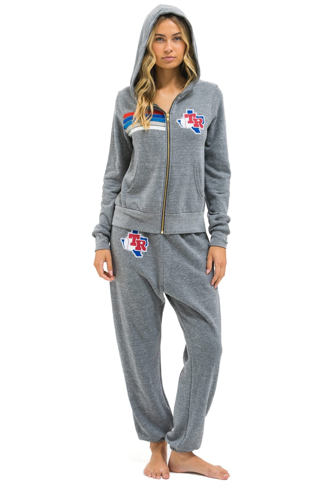 Retro TEXAS RANGERS 5 STRIPE UNISEX SWEATPANTS - HEATHER USA