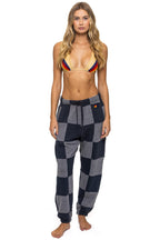Retro CHECK QUILTED SWEATPANTS - HEATHER CHARCOAL