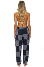 Retro CHECK QUILTED SWEATPANTS - HEATHER CHARCOAL