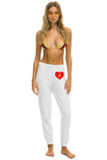 Retro BOLT HEART SWEATPANTS - WHITE