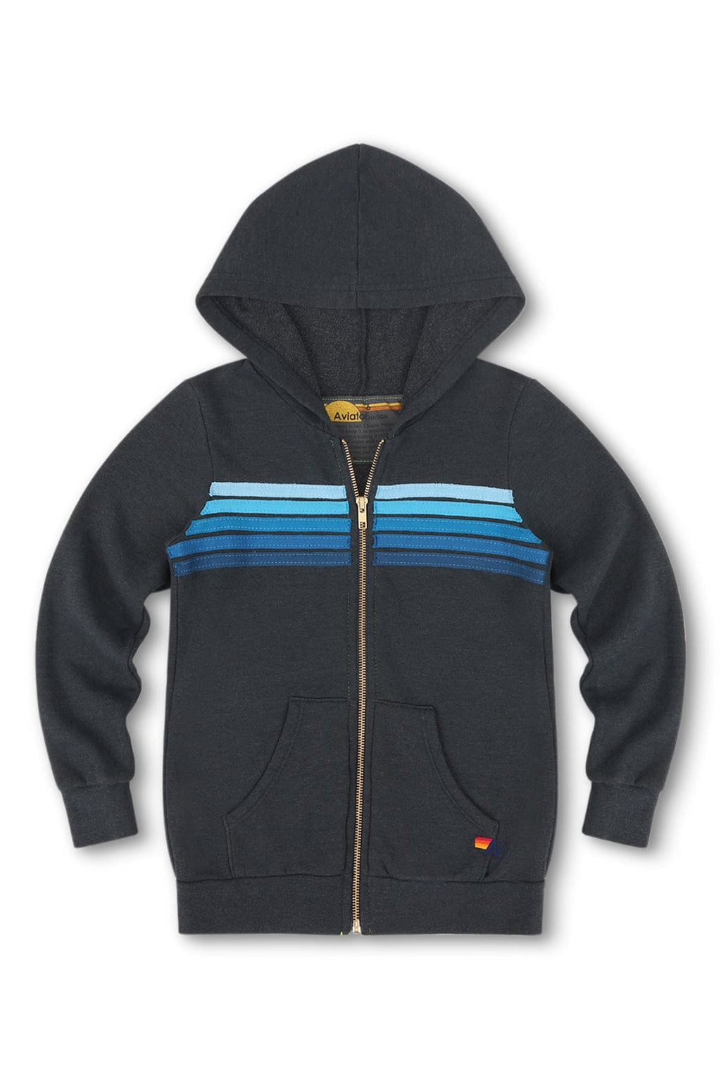 Retro KIDS 5 STRIPE HOODIE - CHARCOAL BLUE