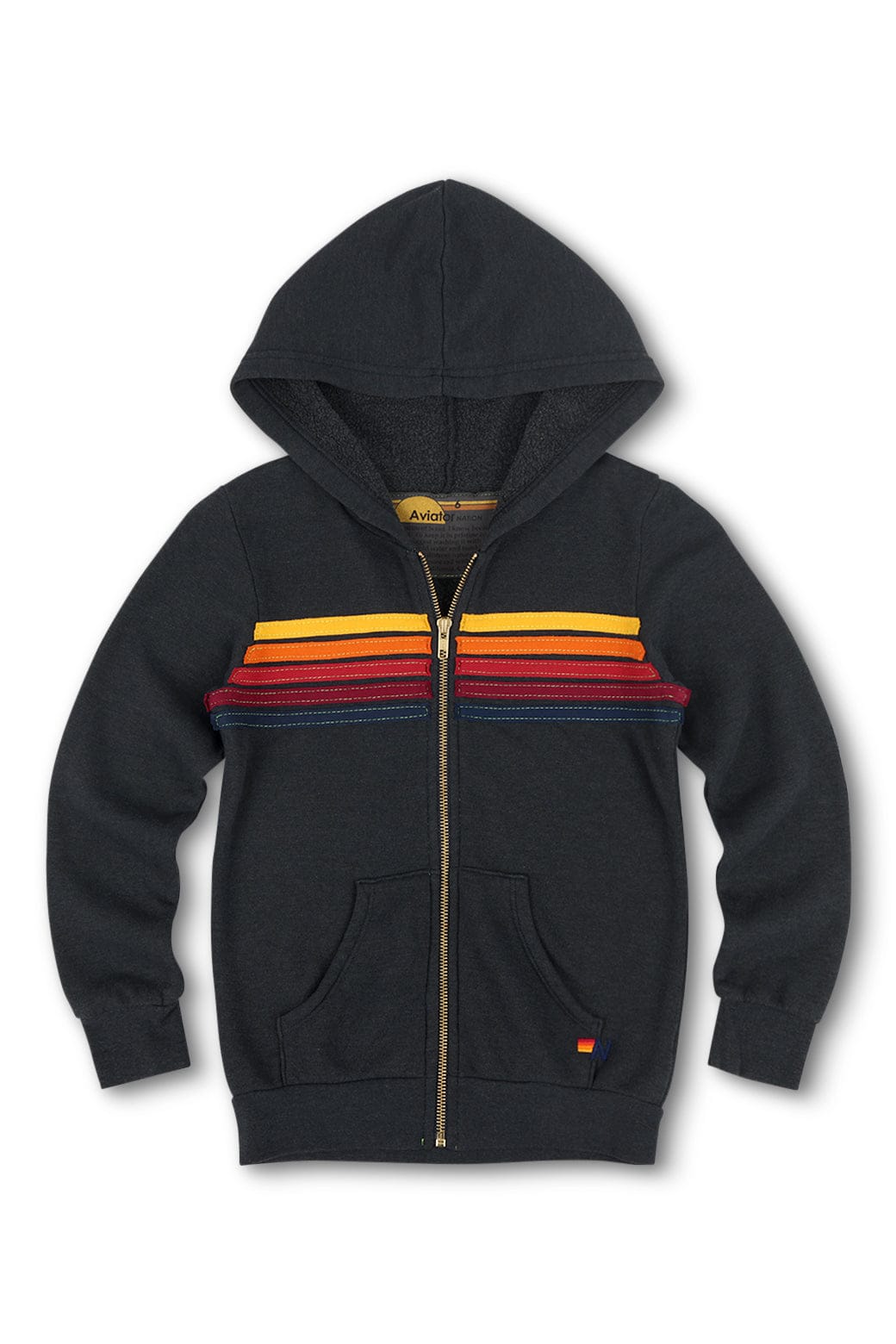 Retro KIDS 5 STRIPE HOODIE - CHARCOAL