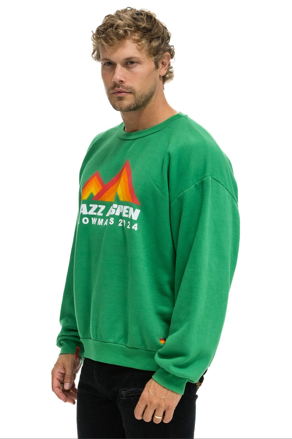 Retro JAZZ ASPEN SNOWMASS 2024 CREW SWEATSHIRT RELAXED - KELLY GREEN