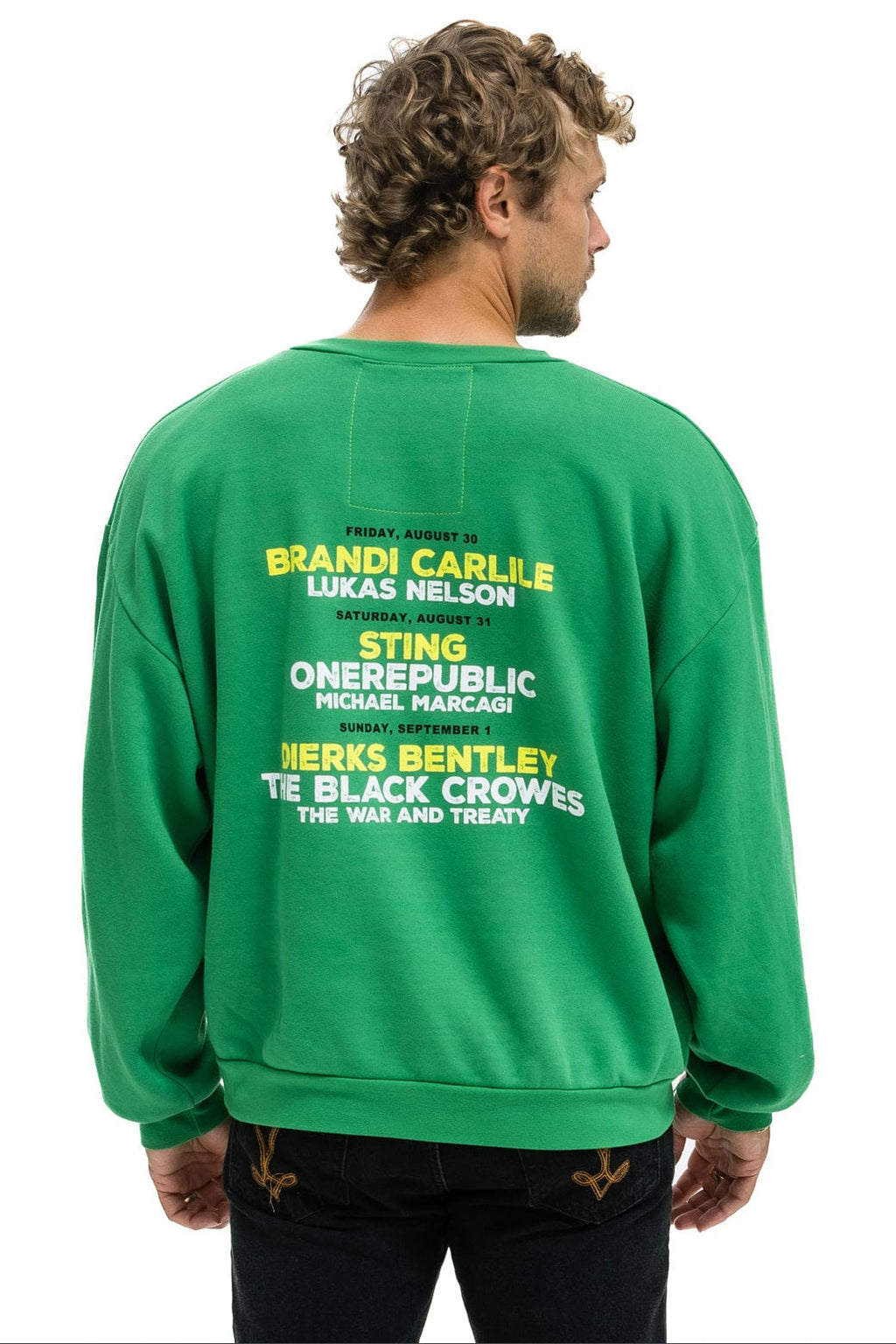 Retro JAZZ ASPEN SNOWMASS 2024 CREW SWEATSHIRT RELAXED - KELLY GREEN