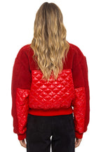 Retro TEDDY FULL ZIP JACKET - CHERRY