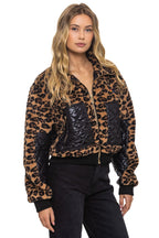 Retro TEDDY FULL ZIP JACKET - CHEETAH