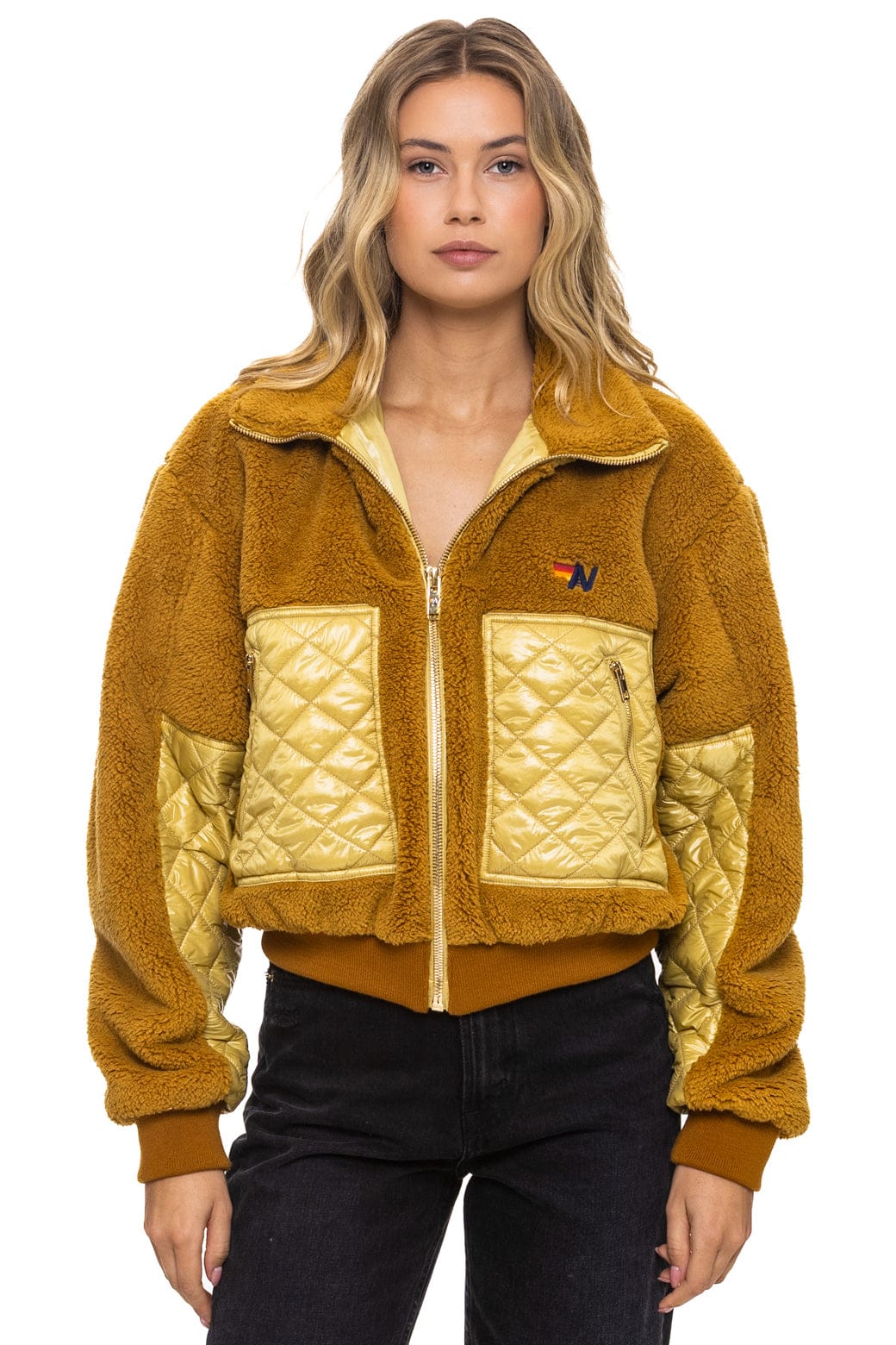 Retro TEDDY FULL ZIP JACKET - HONEY