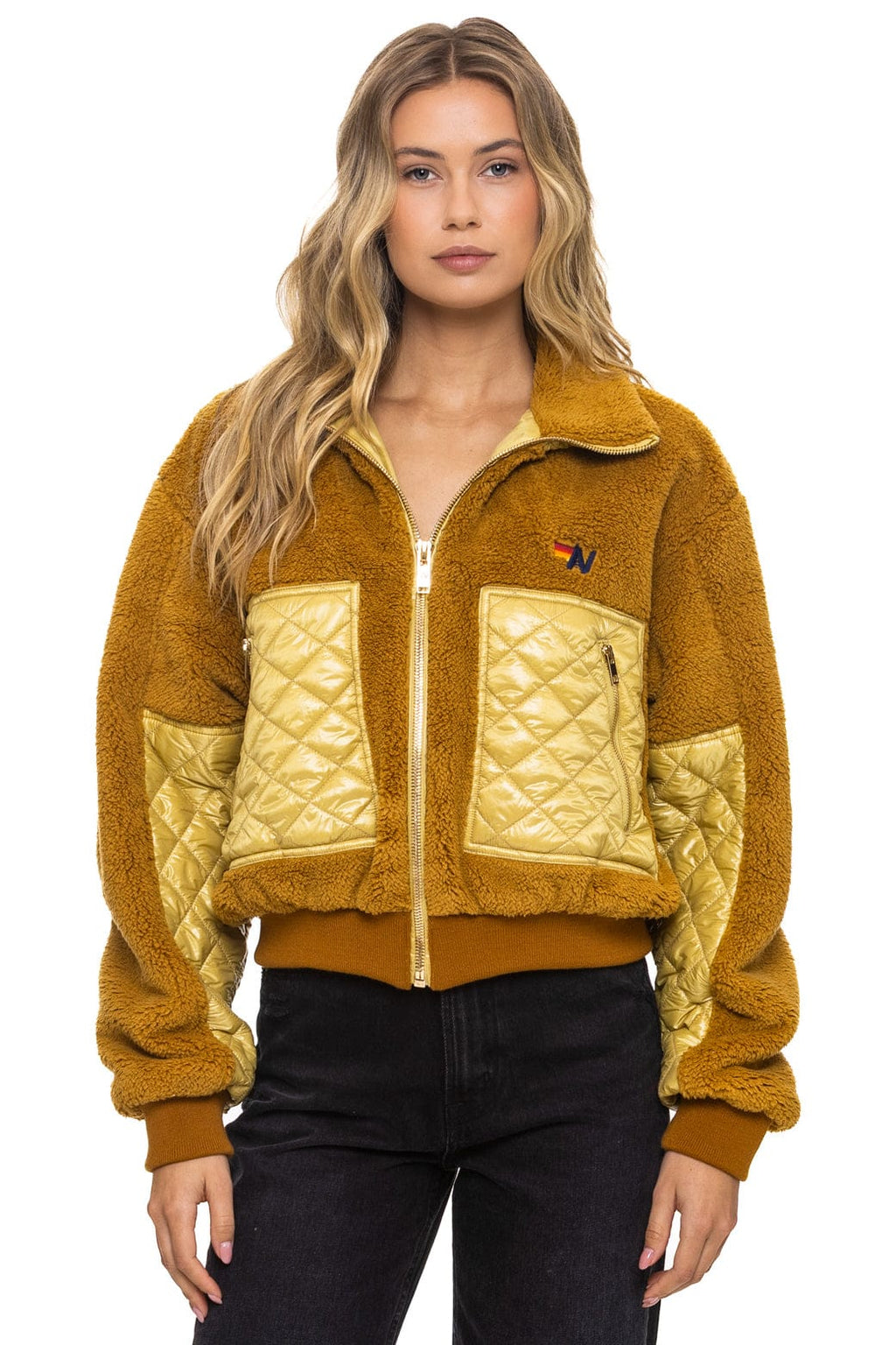 Retro TEDDY FULL ZIP JACKET - HONEY
