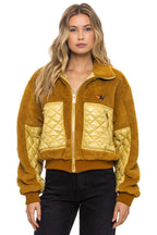 Retro TEDDY FULL ZIP JACKET - HONEY