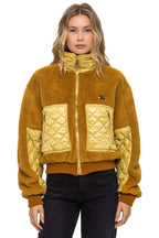 Retro TEDDY FULL ZIP JACKET - HONEY