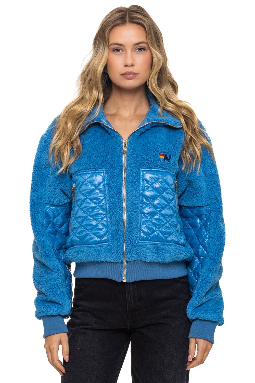 Retro TEDDY FULL ZIP JACKET - OCEAN