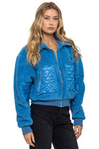 Retro TEDDY FULL ZIP JACKET - OCEAN