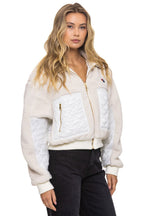 Retro TEDDY FULL ZIP JACKET - VINTAGE WHITE