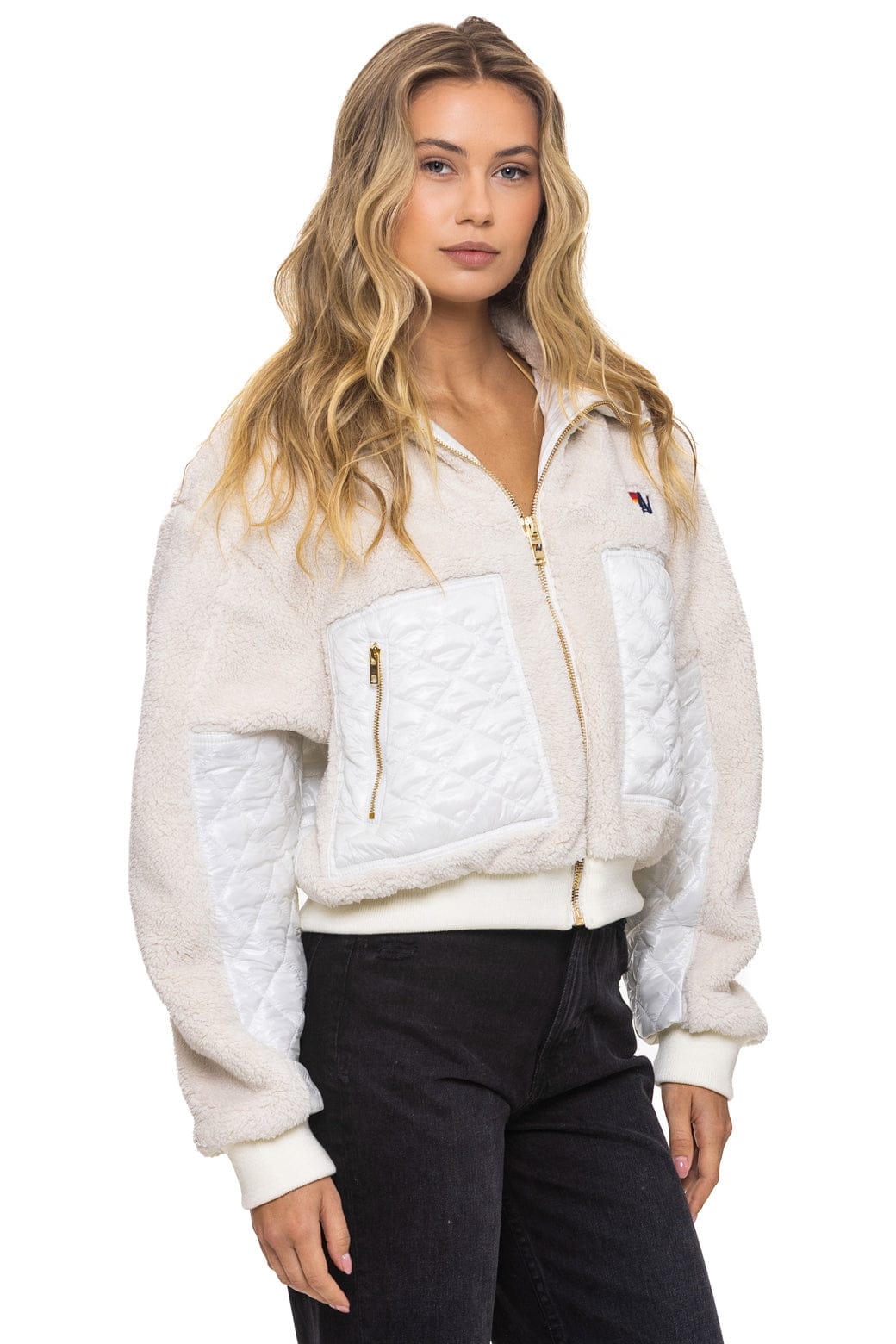 Retro TEDDY FULL ZIP JACKET - VINTAGE WHITE