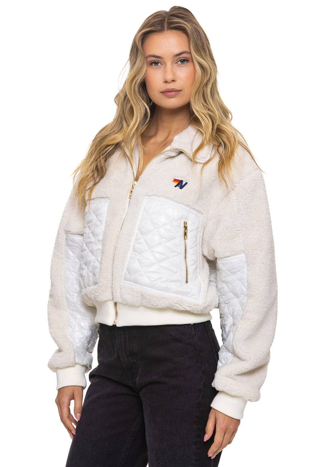 Retro TEDDY FULL ZIP JACKET - VINTAGE WHITE