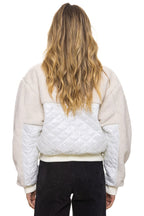 Retro TEDDY FULL ZIP JACKET - VINTAGE WHITE