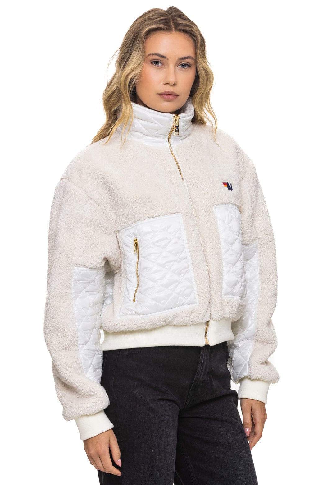 Retro TEDDY FULL ZIP JACKET - VINTAGE WHITE
