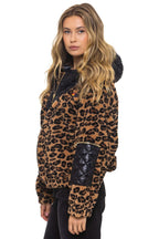 Retro TEDDY UNISEX OVERSIZED HOODED FULL ZIP JACKET - CHEETAH