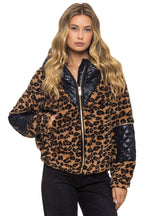 Retro TEDDY UNISEX OVERSIZED HOODED FULL ZIP JACKET - CHEETAH