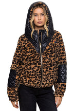Retro TEDDY UNISEX OVERSIZED HOODED FULL ZIP JACKET - CHEETAH