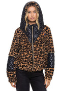 Retro TEDDY UNISEX OVERSIZED HOODED FULL ZIP JACKET - CHEETAH