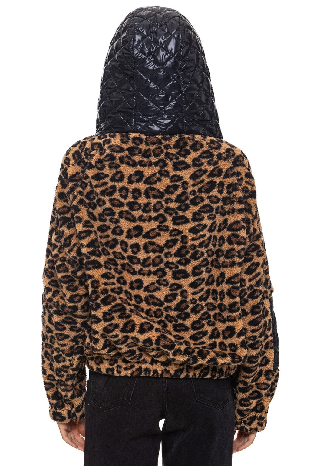 Retro TEDDY UNISEX OVERSIZED HOODED FULL ZIP JACKET - CHEETAH