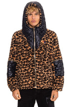 Retro TEDDY UNISEX OVERSIZED HOODED FULL ZIP JACKET - CHEETAH