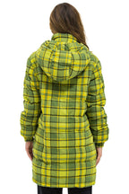 Retro PLAID UNISEX LONG TREKKER JACKET - AVOCADO PLAID