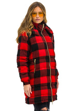 Retro PLAID UNISEX LONG TREKKER JACKET - BUFFALO PLAID