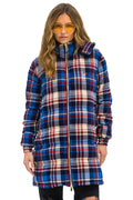 Retro PLAID UNISEX LONG TREKKER JACKET - PATRIOT PLAID