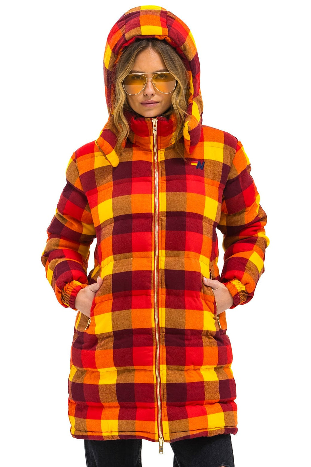 Retro PLAID UNISEX LONG TREKKER JACKET - SURFY PLAID