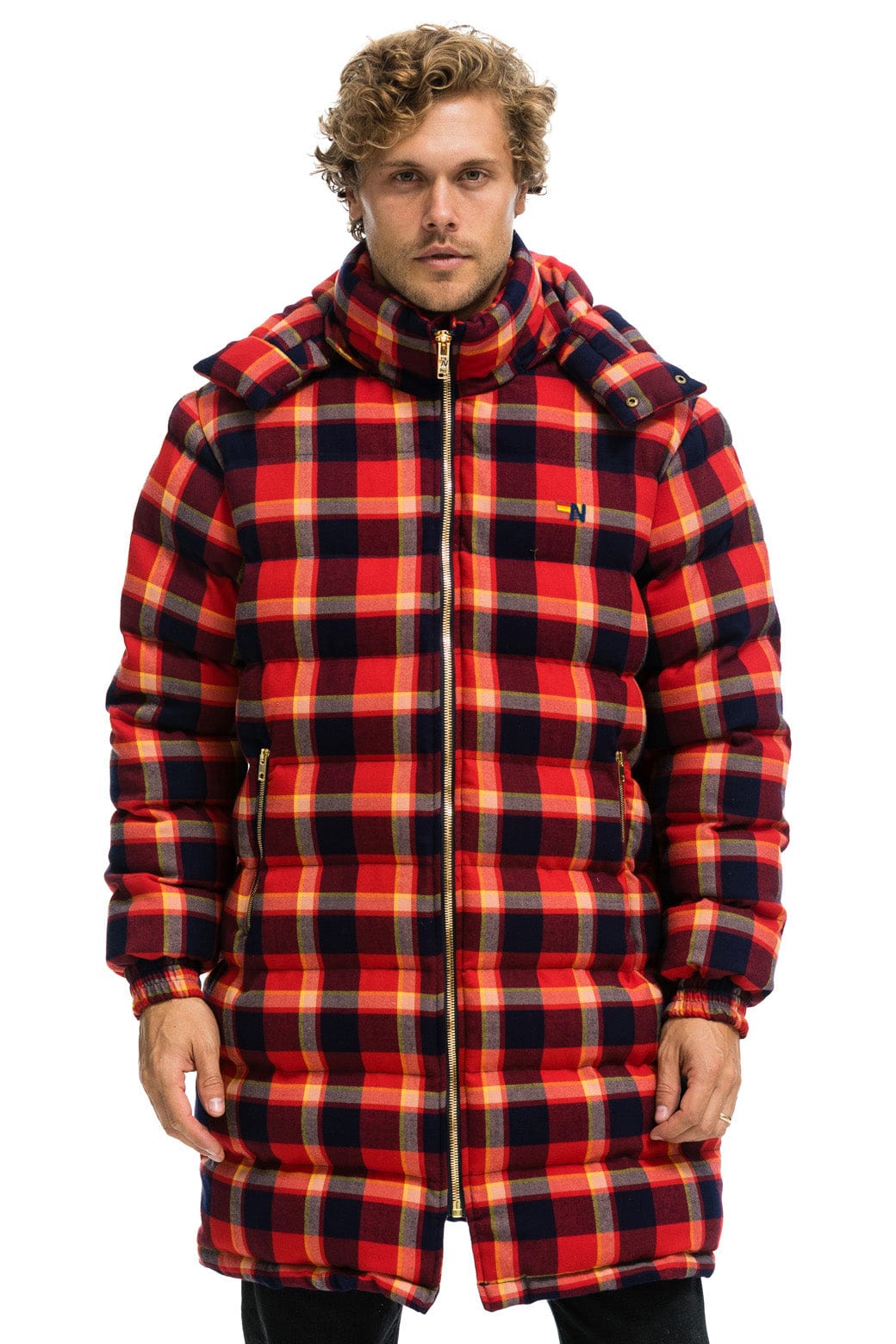 Retro PLAID UNISEX LONG TREKKER JACKET - RUGBY PLAID