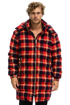 Retro PLAID UNISEX LONG TREKKER JACKET - RUGBY PLAID
