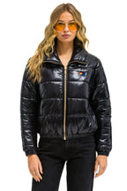 Retro BOLT LUXE APRES PUFFER JACKET - GLOSSY BLACK