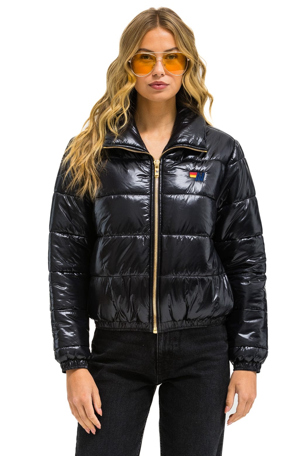 Retro BOLT LUXE APRES PUFFER JACKET - GLOSSY BLACK