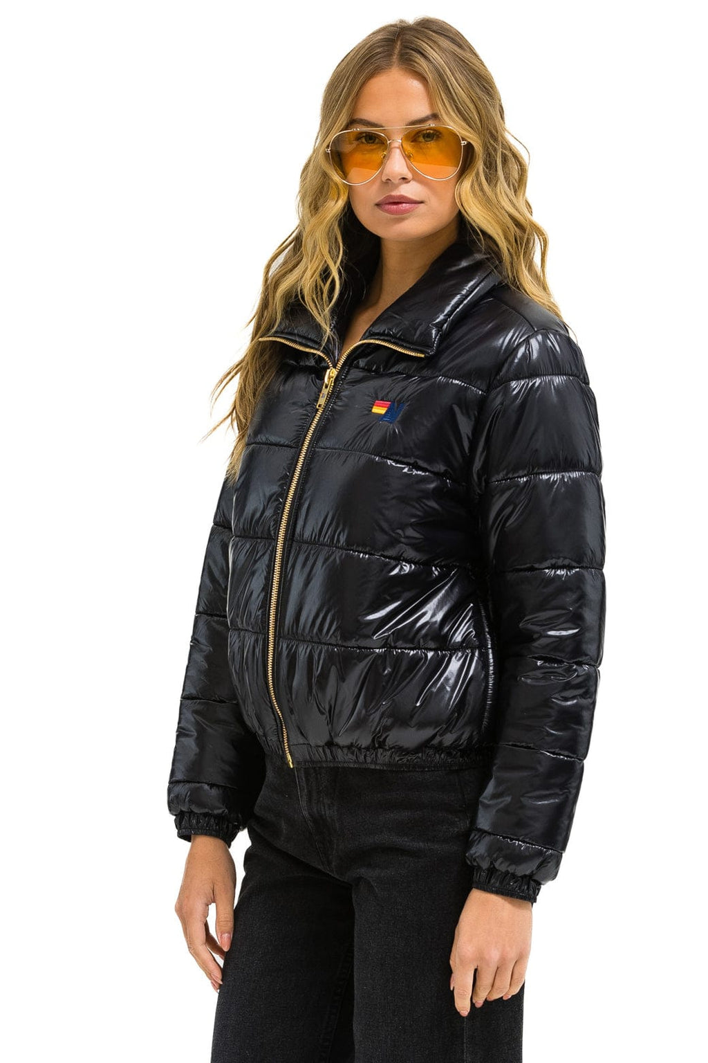 Retro BOLT LUXE APRES PUFFER JACKET - GLOSSY BLACK