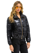 Retro BOLT LUXE APRES PUFFER JACKET - GLOSSY BLACK