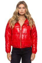 Retro BOLT LUXE APRES PUFFER JACKET - GLOSSY CHERRY