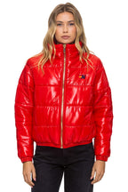 Retro BOLT LUXE APRES PUFFER JACKET - GLOSSY CHERRY