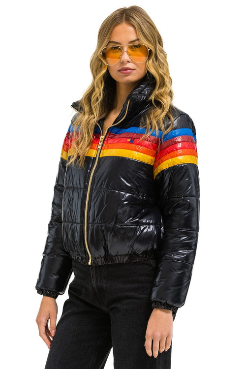 Retro 5 STRIPE APRES JACKET - GLOSSY BLACK