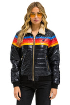 Retro 5 STRIPE JACKET - GLOSSY BLACK