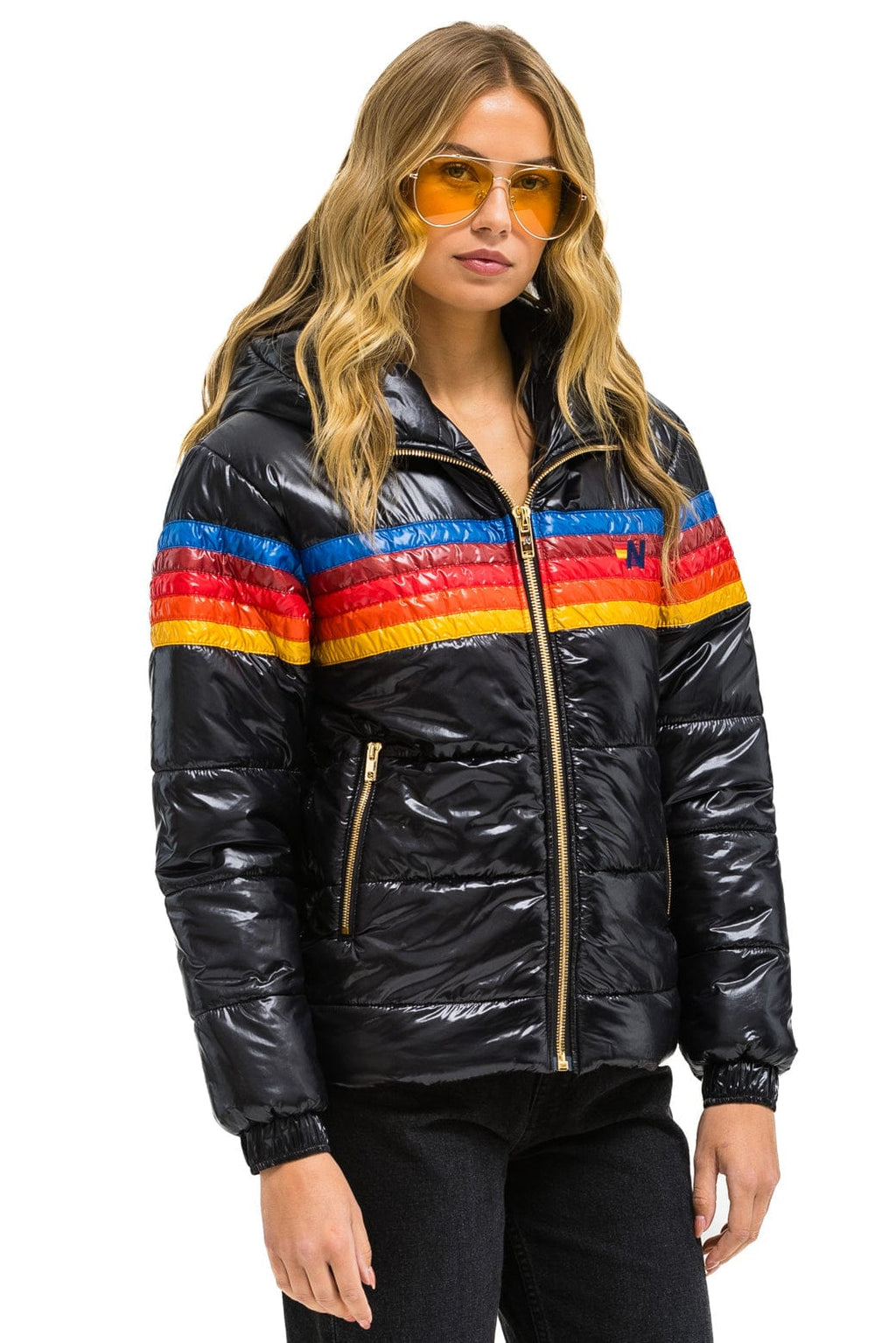 Retro 5 STRIPE TREKKER JACKET - GLOSSY BLACK