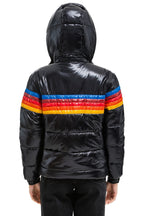 Retro 5 STRIPE TREKKER JACKET - GLOSSY BLACK