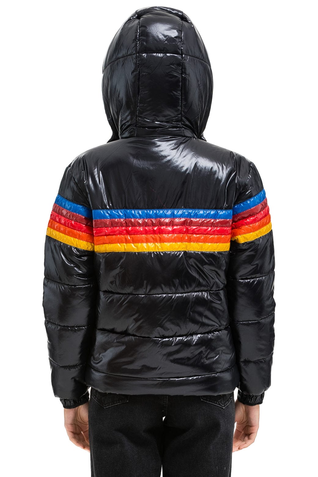 Retro 5 STRIPE TREKKER JACKET - GLOSSY BLACK