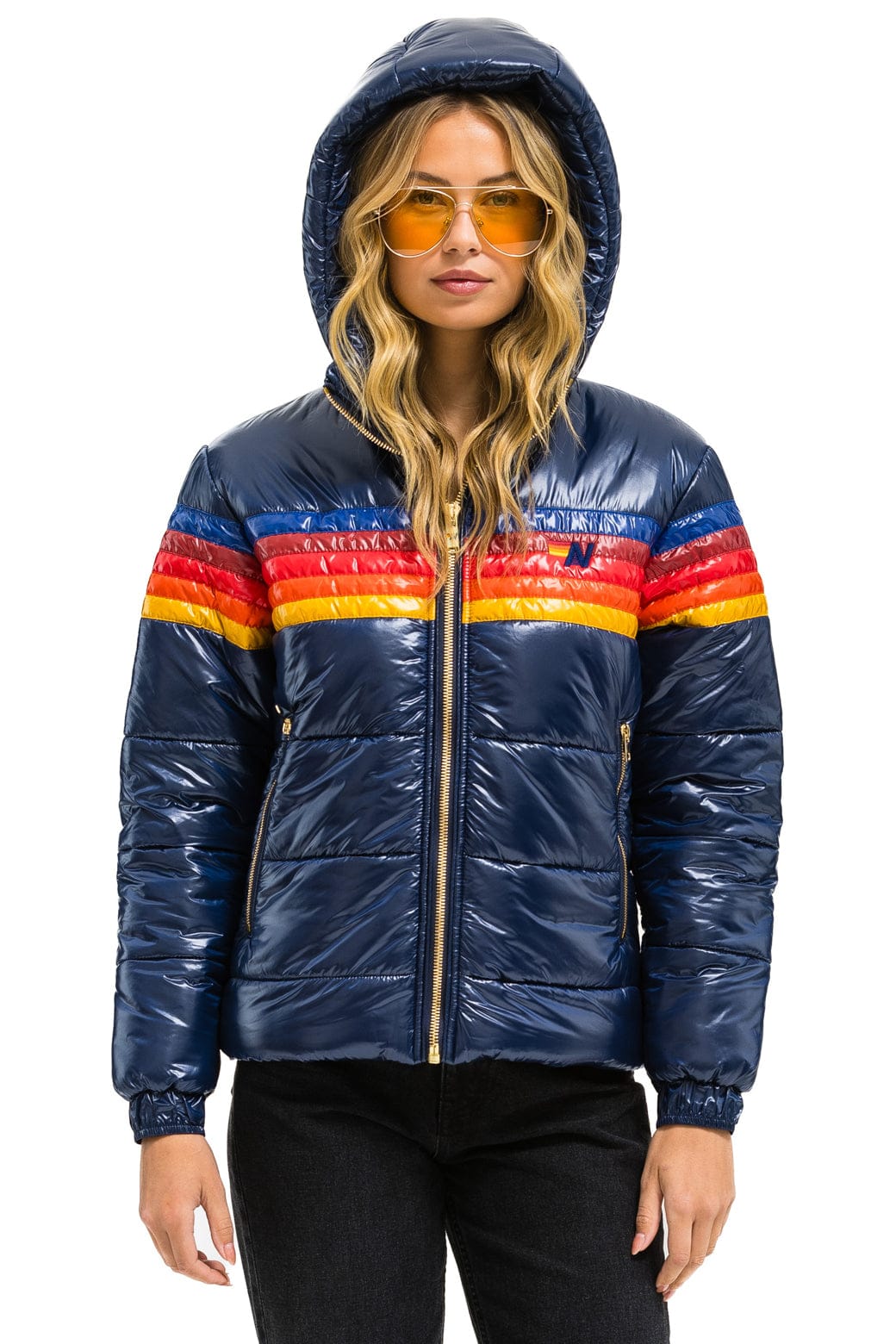Retro 5 STRIPE TREKKER JACKET - GLOSSY NAVY