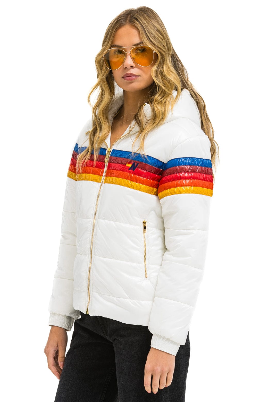 Retro 5 STRIPE TREKKER JACKET - GLOSSY WHITE