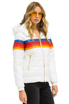 Retro 5 STRIPE TREKKER JACKET - GLOSSY WHITE