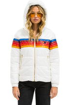 Retro 5 STRIPE TREKKER JACKET - GLOSSY WHITE