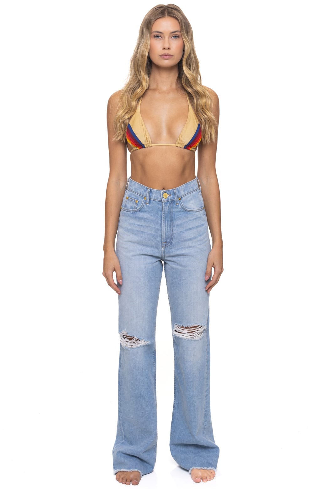 Retro HI RISE WIDE LEG BOLT GYPSY WOMENS JEAN - SUPER LIGHT