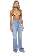 Retro HI RISE WIDE LEG BOLT GYPSY WOMENS JEAN - SUPER LIGHT